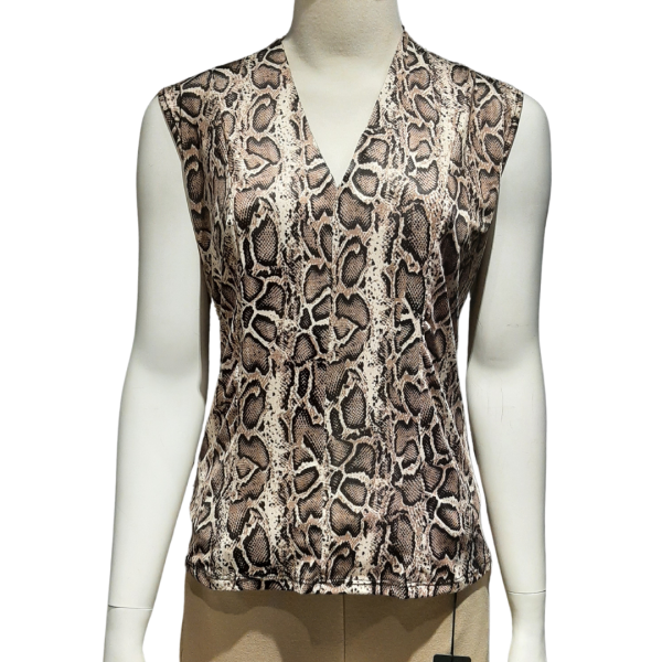 Iz Naiz mouwloze v-hals top, slangen print