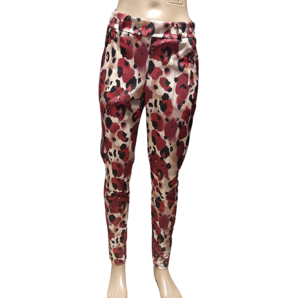 Iz Naiz bordeaux print broek