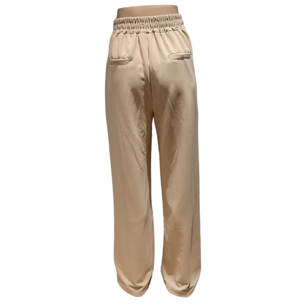 Beige wide leg pantalon - Afbeelding 2