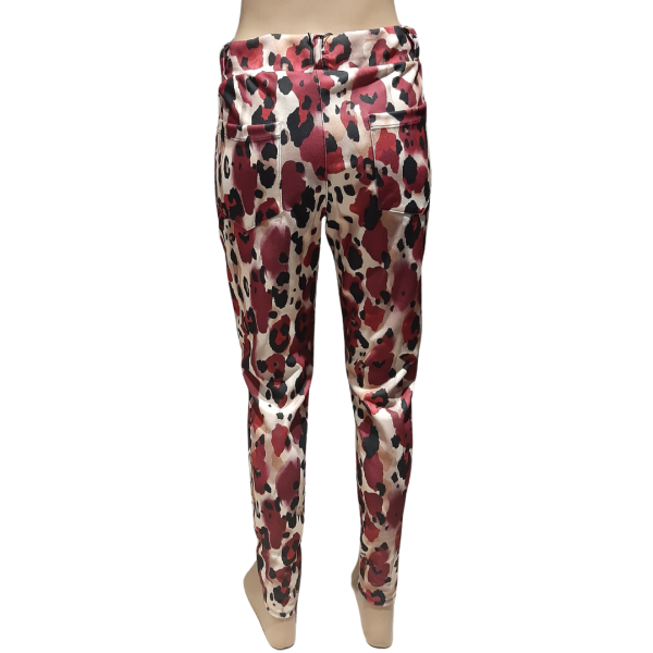 Iz Naiz bordeaux print broek - Afbeelding 2