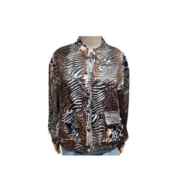 Iz Naiz bomber blauw print