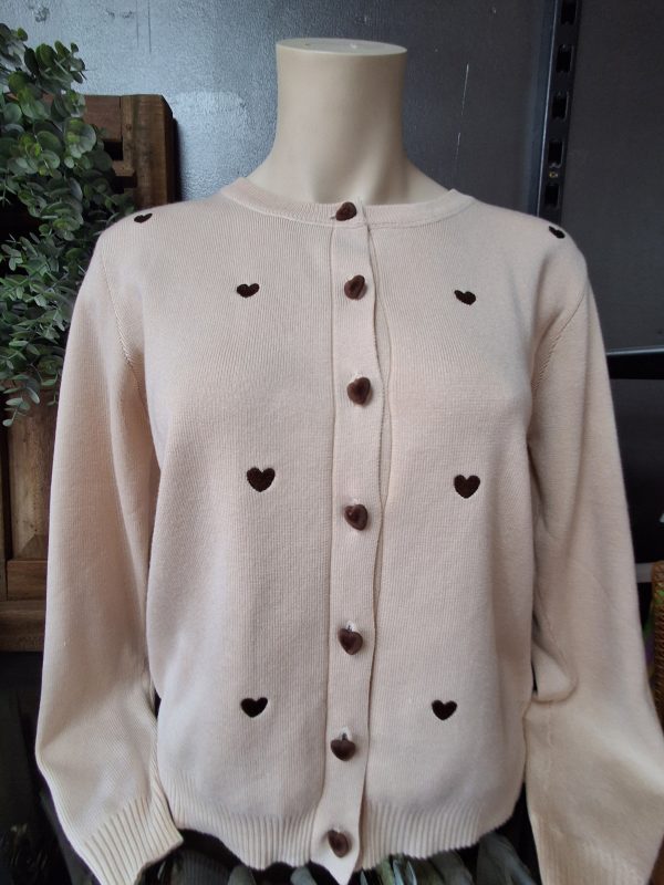 harten vest beige met choco hartjes