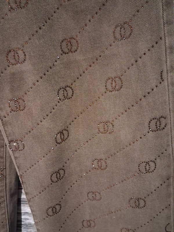 Bruine jeans met strass - Afbeelding 2