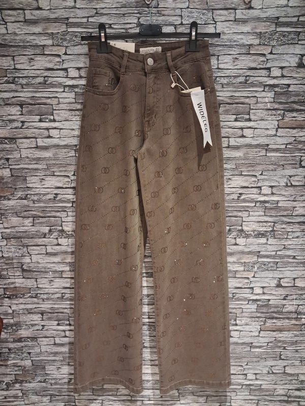 Bruine jeans met strass
