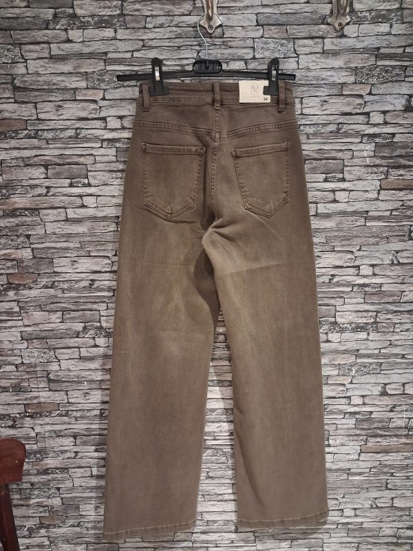Bruine jeans met strass - Afbeelding 3