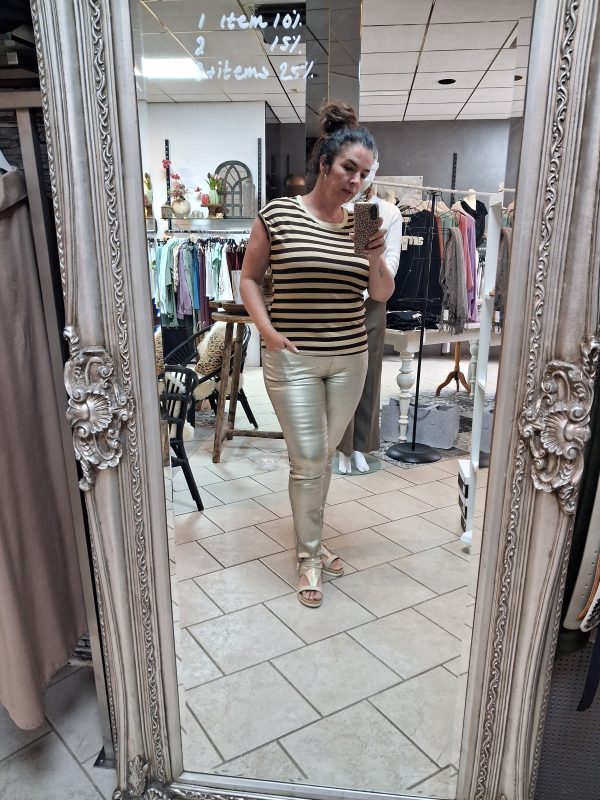 Streep top choco lurex