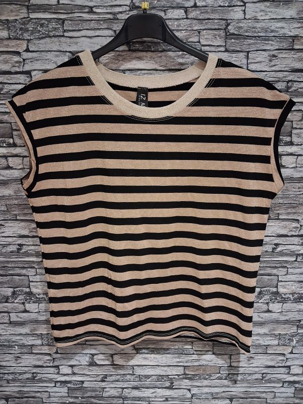 Streep top choco lurex - Afbeelding 2