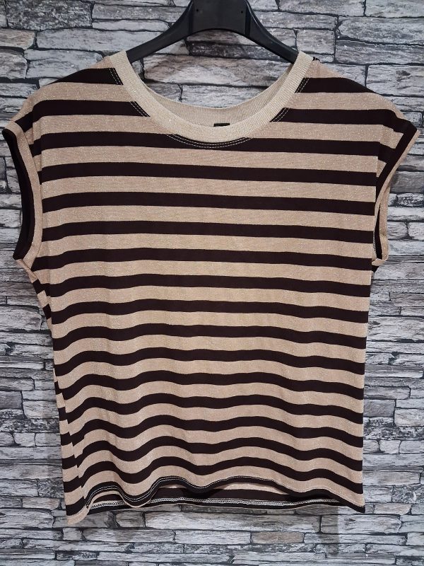 Streep top zwart lurex - Afbeelding 2