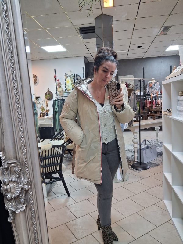 Winterjas metallic beige - Afbeelding 3